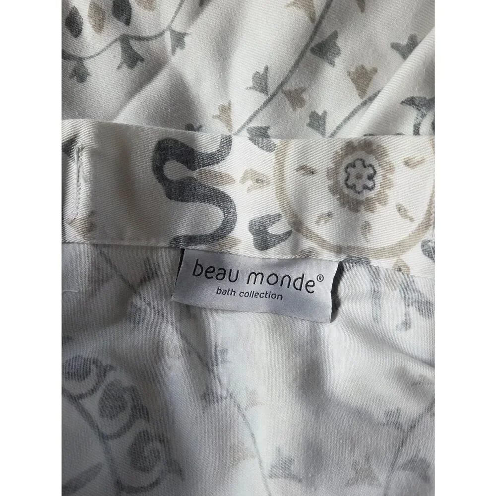 BEAU MONDE Gray And Taupe Shower Curtain - Picture 5 of 6